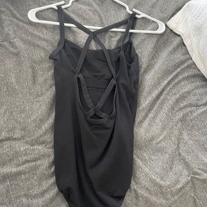 black open back bodysuit